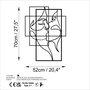 Wallity Accesorio Decorativo de Pared Metal Negro Elegante 70x52cm Obra de Arte para el Hogar